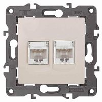 Розетка информационная 2XRJ45 ЭРА Elegance 14-3108-02 Б0034309