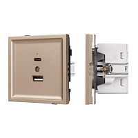 Механизм USB розетки SCT-TENDO-MUAC-PL-GD (5V, 3A, QC3) Arlight 054097