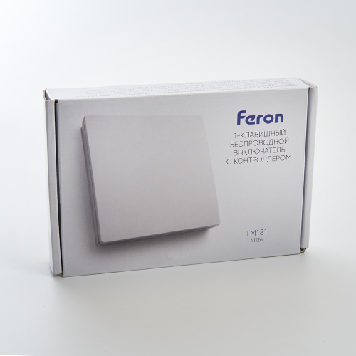 Выключатель беспроводной FERON TM181 230V 500W одноклавишный с радиочастотным контроллером LD100, белый фото 6