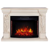 Электрокамин RealFlame Diva 33 WT белый дуб с золотой патиной с очагом Firespace 33 S IR