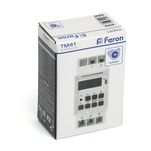 Таймер реле времени на DIN-рейку Feron TM41 3500W/16A фото 6