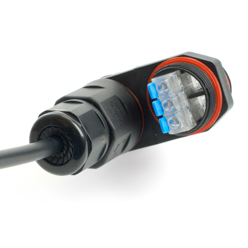 Соединитель-коннектор LD542  3-контактный на 4 выхода, с СМК221 пружинным контактом IP68, черный фото 3