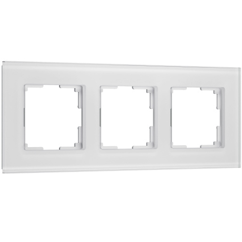 Рамка из стекла на 3 поста Senso белый soft-touch W0033101