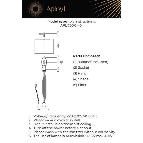Настольная лампа APL.738.04.01 фото 12