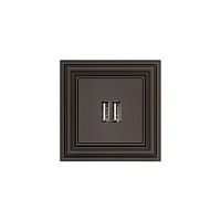 Розетка 2xUSB Liregus Retro коричневый омбре 29-016