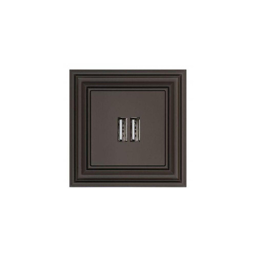 Розетка 2xUSB Liregus Retro коричневый омбре 29-016