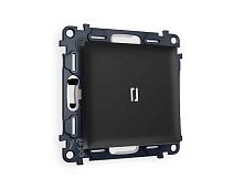 Комплект механизма 1-кл выключателя AMBRELLA VOLT с подсветкой 5600K ALFA Черный матовый QUANT (AP8020, VM101, G14W) MA802015