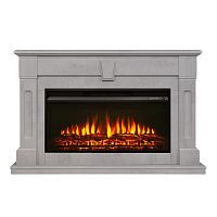 Каминокомплект KELLIE/БРИСТОЛЬ Бетон светлый с очагом Электроочаг FLASH/ФЛЭШ 36