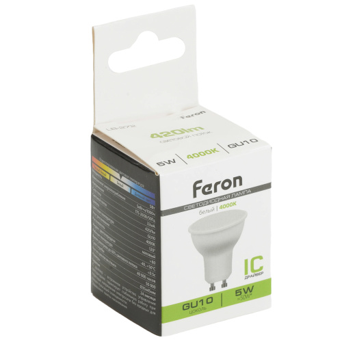 Лампа светодиодная Feron LB-272 MR11 GU10 5W 175-265V 4000K фото 4