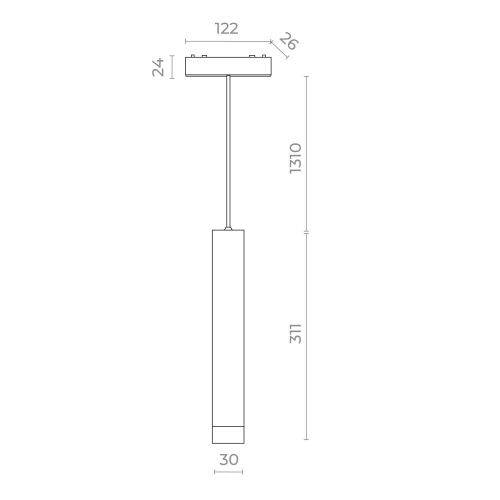 ST680.533.07 Магнитный трековый светильник Белый LED 1*7W 3000K 430Lm Ra>90 36° IP20 D30xH300 48V SKYFLAT фото 2