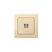 Розетка 2xUSB Liregus Epsilon бежевый 28-0712