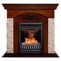 Электрокамин RealFlame Neapolis NT орех с очагом 3D Oregan
