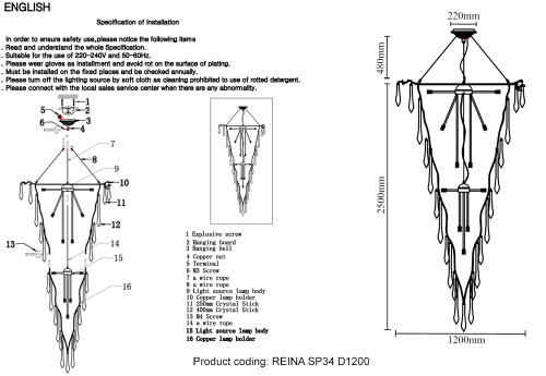 Люстра Crystal Lux REINA SP34 D1200 GOLD PEARL фото 2