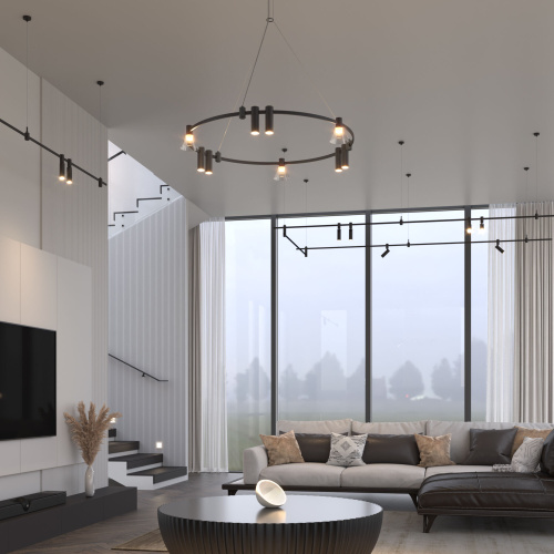 Esthetic Magnetic Шинопровод с тросовыми креплениями Round черный ⌀800 85138/00 фото 5