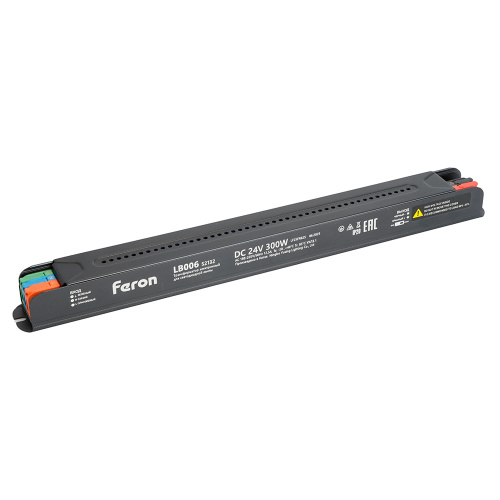 Трансформатор  для светодиодной ленты с диммированием 300W 24V IP20 , клипсы, LB006