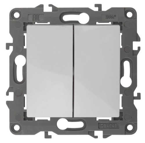 Выключатель двухклавишный ЭРА Elegance 10AX 250V 14-1104-01 Б0034229 Выключатель двухклавишный ЭРА Elegance 10AX 250V 14-1104-01 Б0034229