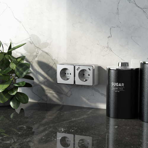Розетка с заземлением, шторками и USB тип A+C Gallant серебряный W5071706 фото 2