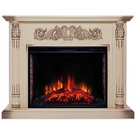 Каминокомплект SALFORD/ОЛИВА Бежевый дуб с серой патиной с очагом Электроочаг EPSILON/ЭПСИЛОН 33