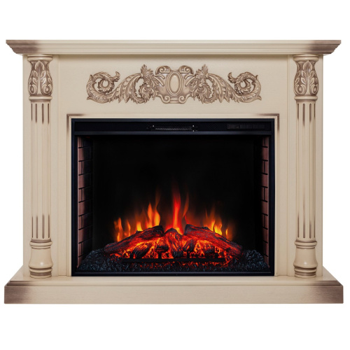 Каминокомплект SALFORD/ОЛИВА Бежевый дуб с серой патиной с очагом Электроочаг EPSILON/ЭПСИЛОН 33