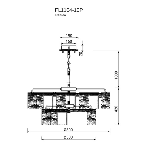 Люстра подвесная De Palais FL1104-10P фото 4 Люстра подвесная De Palais FL1104-10P фото 4