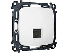 Комплект механизма компьютерной розетки RJ-45 экранированной с автоматической защитной шторкой OMEGA Белый матовый QUANT (OP1320, VM185) MO132005