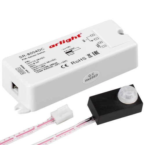 Датчик движения инфракрасный Arlight SR-8004-DC Black 020866 Датчик движения инфракрасный Arlight SR-8004-DC Black 020866