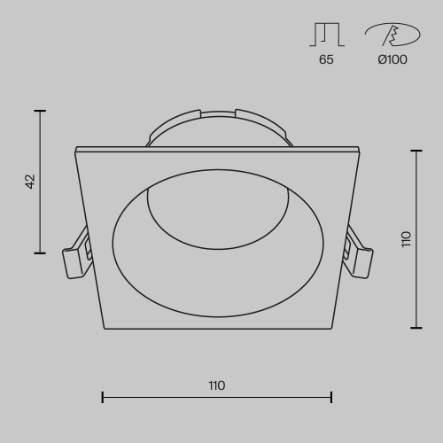 Встраиваемый светильник Technical DL126-GX53-SQ-W фото 2
