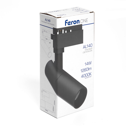 Светодиодный светильник Feron.ONE AL140 трековый однофазный на шинопровод 14W 4000K 35 градусов черный фото 2