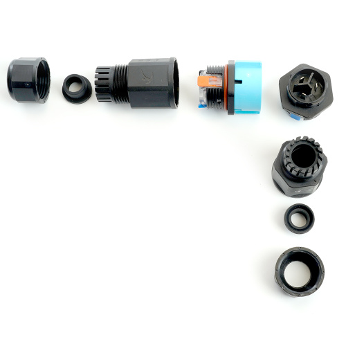 Соединитель-коннектор LD540  разъемный с замком 3-контактный, с пружинным контактом IP68, черный фото 3