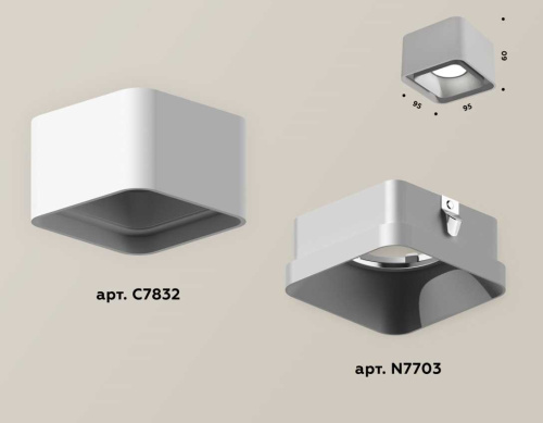 Комплект накладного светильника Ambrella light Techno Spot XS7832003 SWH/SSL белый песок/серебро песок (C7832, N7703) фото 2