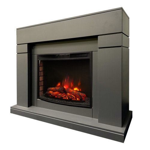 Электрокамин RealFlame Lindelse 25,5/26 GR серый c очагом Evrika 25,5 LED фото 2