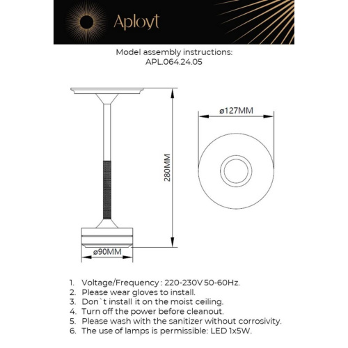 Настольная лампа APL.064.24.05 фото 6 Настольная лампа APL.064.24.05 фото 6