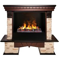 Каминокомплект ROCKLAND/ЧЕЛСИ Античный дуб с очагом Электроочаг CASSETTE/КАССЕТА 630 С ДРОВАМИ