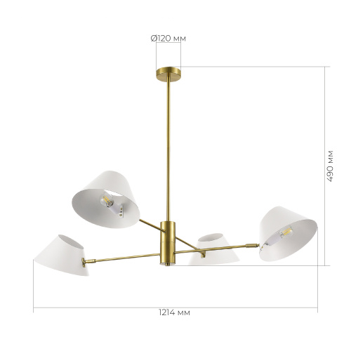 SLE1253-353-04 Светильник подвесной Латунь/Белый E14 4*60W NORBI фото 3