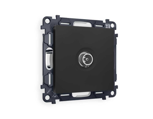 Комплект механизма TV розетки оконечной AMBRELLA VOLT ALFA Черный матовый 50-870 MHz 1dB QUANT (AP8130, VM202) MA813010