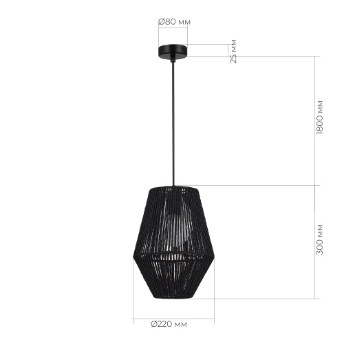 SLE6025-413-01 Светильник подвесной черный/черный E27 1*40W ETTAN фото 2