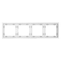Рамка пластиковая Voltum S70 на 4 поста, (белый матовый) VLS100402