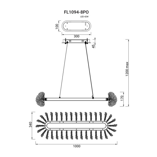 Люстра подвесная Marine FL1094-8PO фото 4