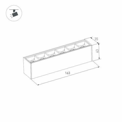 Трековый светодиодный светильник для магнитного шинопровода Arlight Mag-Laser-45-L160-6W Warm3000 026935 фото 3