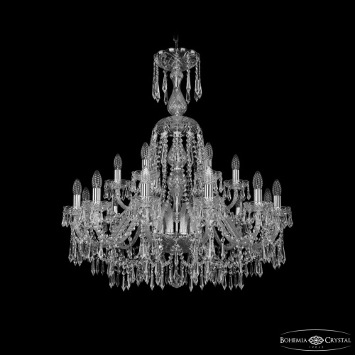 Люстра хрустальная 1403/12+6/300/XL-95 Ni Bohemia Ivele Crystal (Богемия Ивеле Кристалл)