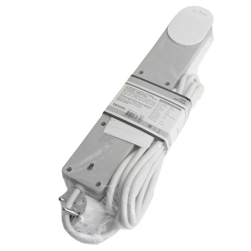 Сетевой фильтр 5-местный с/з STEKKER HM20-51-03 3x1мм2, 3 м, серия Optima, белый фото 7