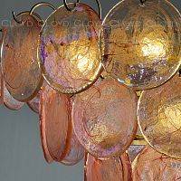 Люстра Cloyd LINZE-B C18 / Ø80 см - латунь - розов.стекло (арт.11677)