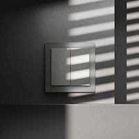 Выключатель встраиваемый S70 для жалюзи 10А, (сталь) Voltum VLS020705