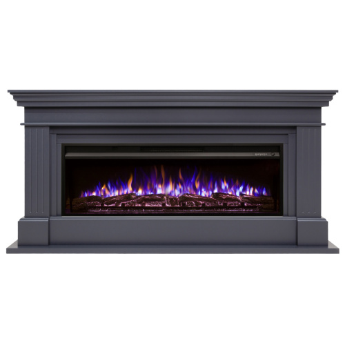 Каминокомплект ONTARIO/ЛЕОНАРДО Графит с очагом Электроочаг PREMIER/ПРЕМЬЕР 50