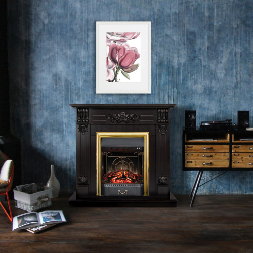 Электрокамин RealFlame Ottawa DN венге премиум с очагом Majestic Lux Brass фото 8