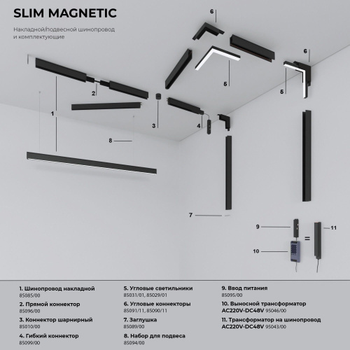 Трековый светильник 12W 4200K Solo чёрный Slim Magnetic 85055/01 фото 6