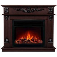 Каминокомплект PHILADELPHIA/ВЕРОНА Орех с очагом Электроочаг MOONBLAZE LUX/МУНБЛЕЙЗ