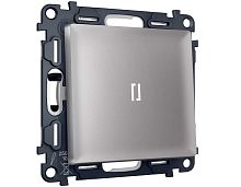 Комплект механизма 1-клавишного выключателя с самовозвратом с подсветкой 5600K Ambrella Volt ALFA Сталь матовый QUANT (AP5020, VM113, G14W) MA502055