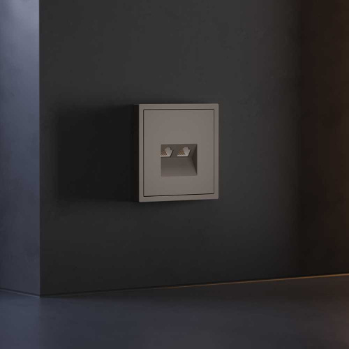 Накладка для розетки компьютерной двойной RJ45+RJ45 кат.6, S70 (капучино) Voltum VLS001414 фото 3