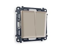 Комплект механизма 2-кл выключателя AMBRELLA VOLT ALFA Серо-бежевый матовый QUANT (AP3630, VM115) MA363010